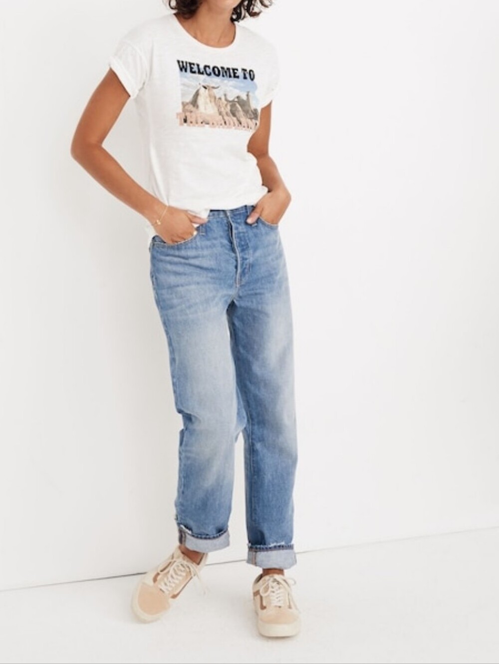 Madewell Dad Jean Distressed High Rise Straight Leg Button Fly Denim Women Sz 33